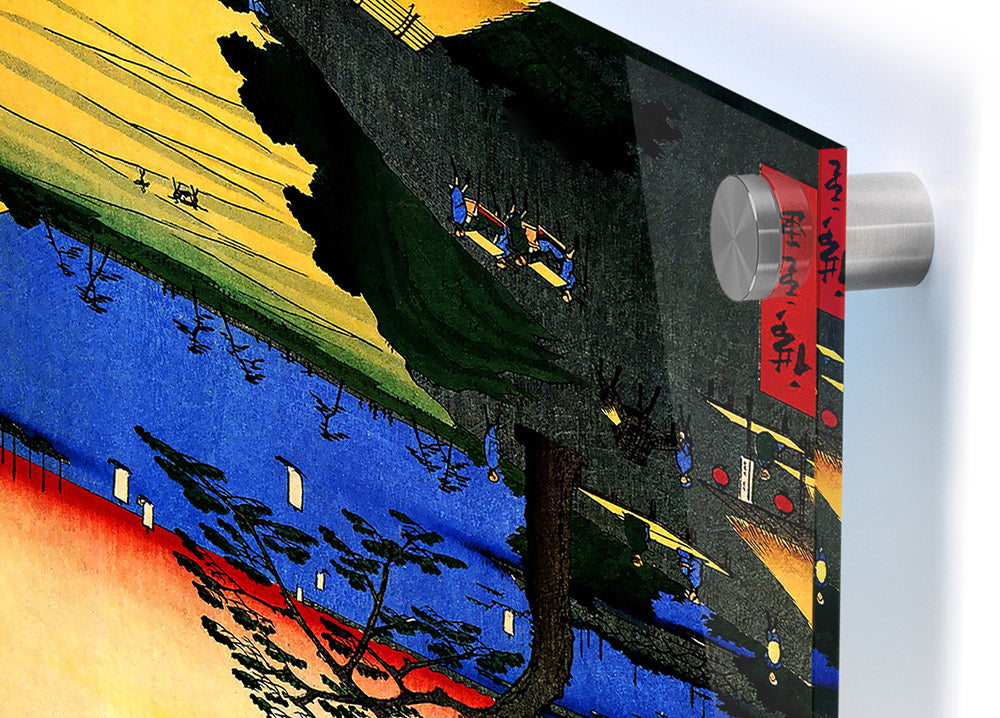 Armor Hanging Pine acrylic print by Hiroshige, showcasing vibrant colors on 5mm thick acrylic glass, ready to hang.