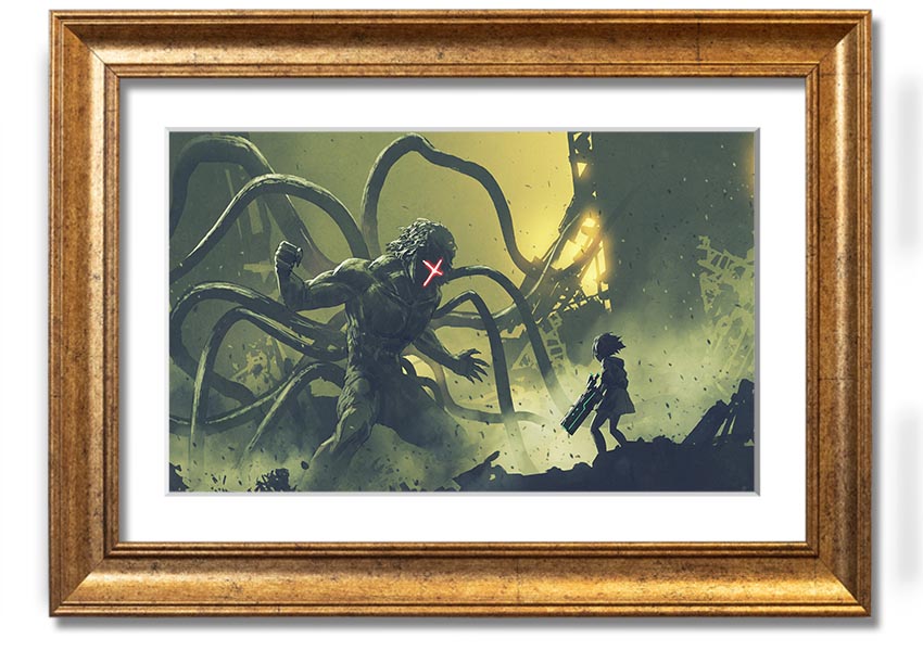 Framed print of Arms Of A Terror Man, showcasing intricate details and available in various frame colors.