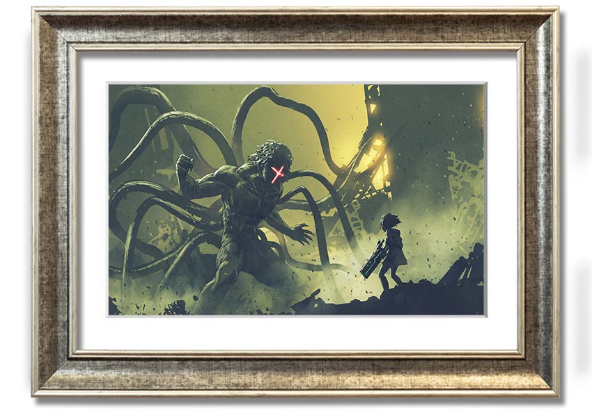 Framed print of Arms Of A Terror Man, showcasing intricate details and available in various frame colors.