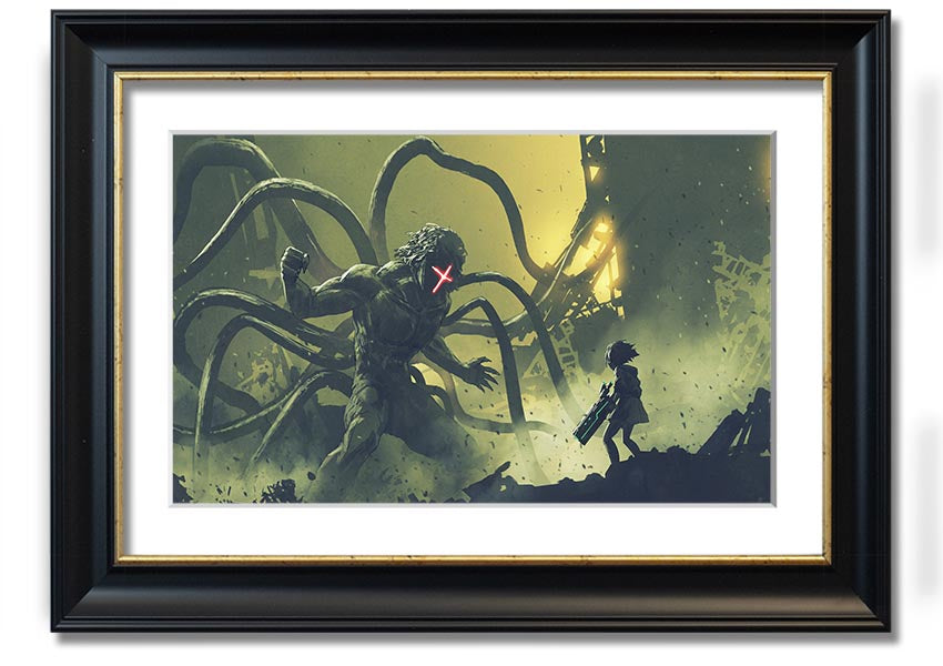 Framed print of Arms Of A Terror Man, showcasing intricate details and available in various frame colors.