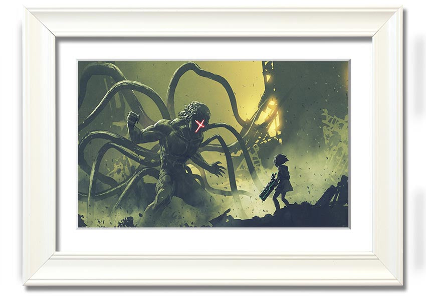 Framed print of Arms Of A Terror Man, showcasing intricate details and available in various frame colors.