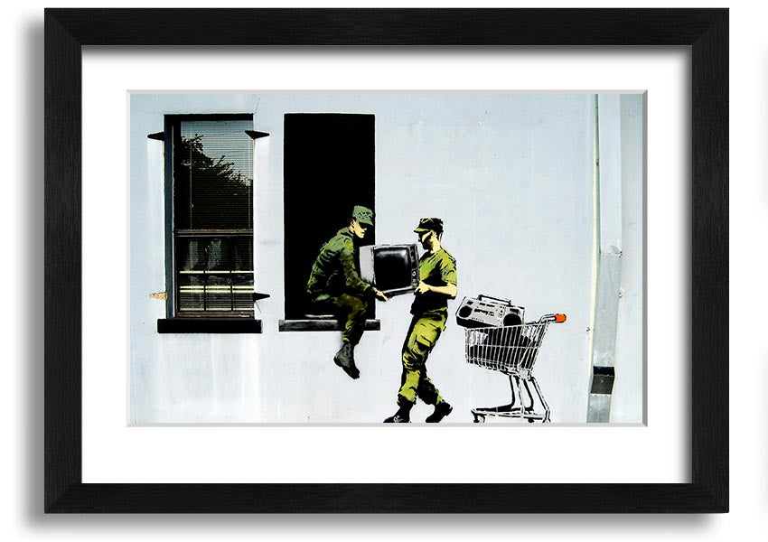 A beautifully framed Army Heist print showcasing intricate details and vibrant colours, ready to hang on the wall.