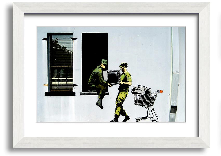 A beautifully framed Army Heist print showcasing intricate details and vibrant colours, ready to hang on the wall.