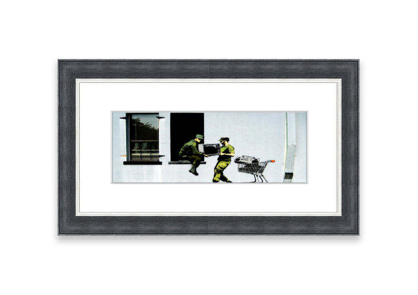 A beautifully framed Army Heist print showcasing intricate details, available in various frame colors, ready to hang.