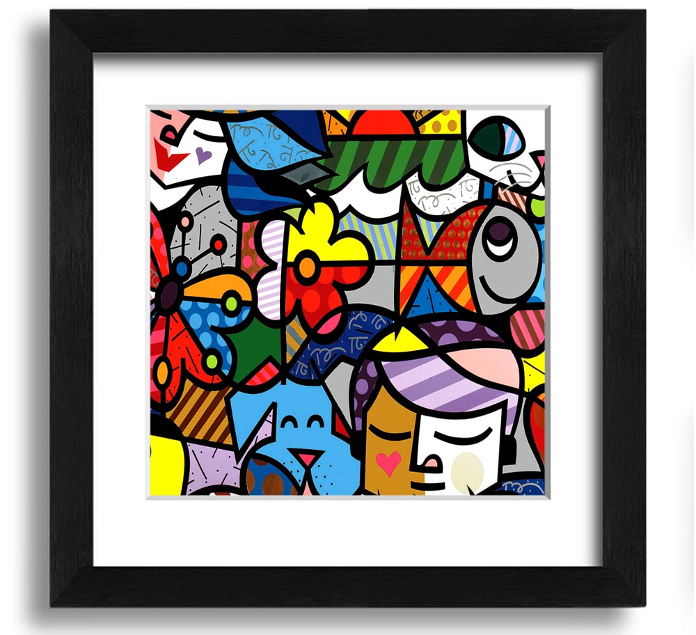 Art 15 Square Framed Print in various frame colours, showcasing a stylish design, ready to hang.