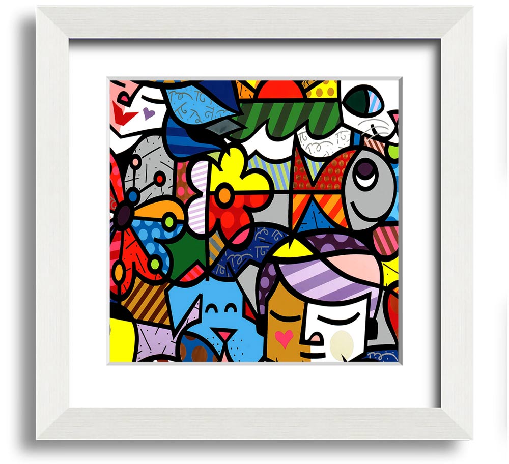 Art 15 Square Framed Print in various frame colours, showcasing a stylish design, ready to hang.