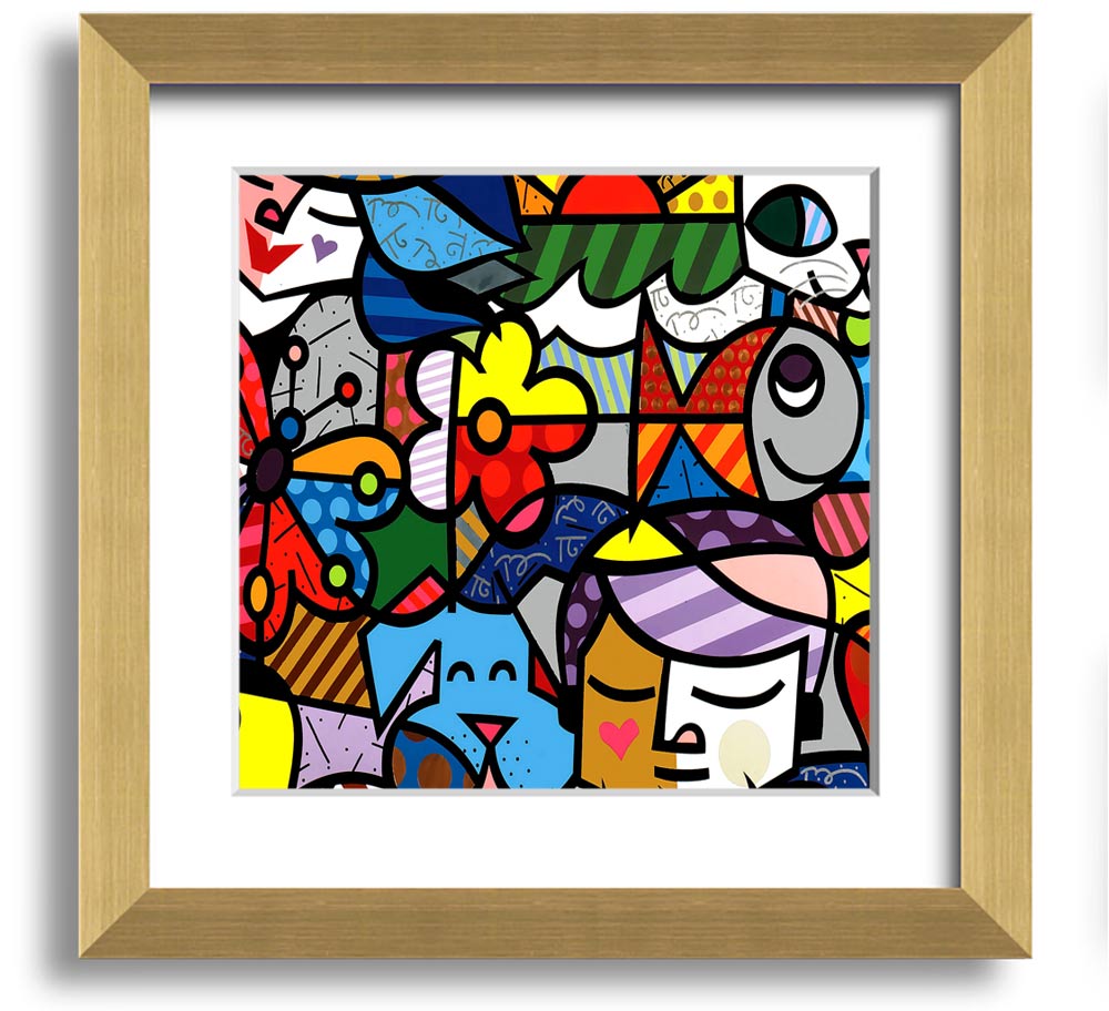 Art 15 Square Framed Print in various frame colours, showcasing a stylish design, ready to hang.