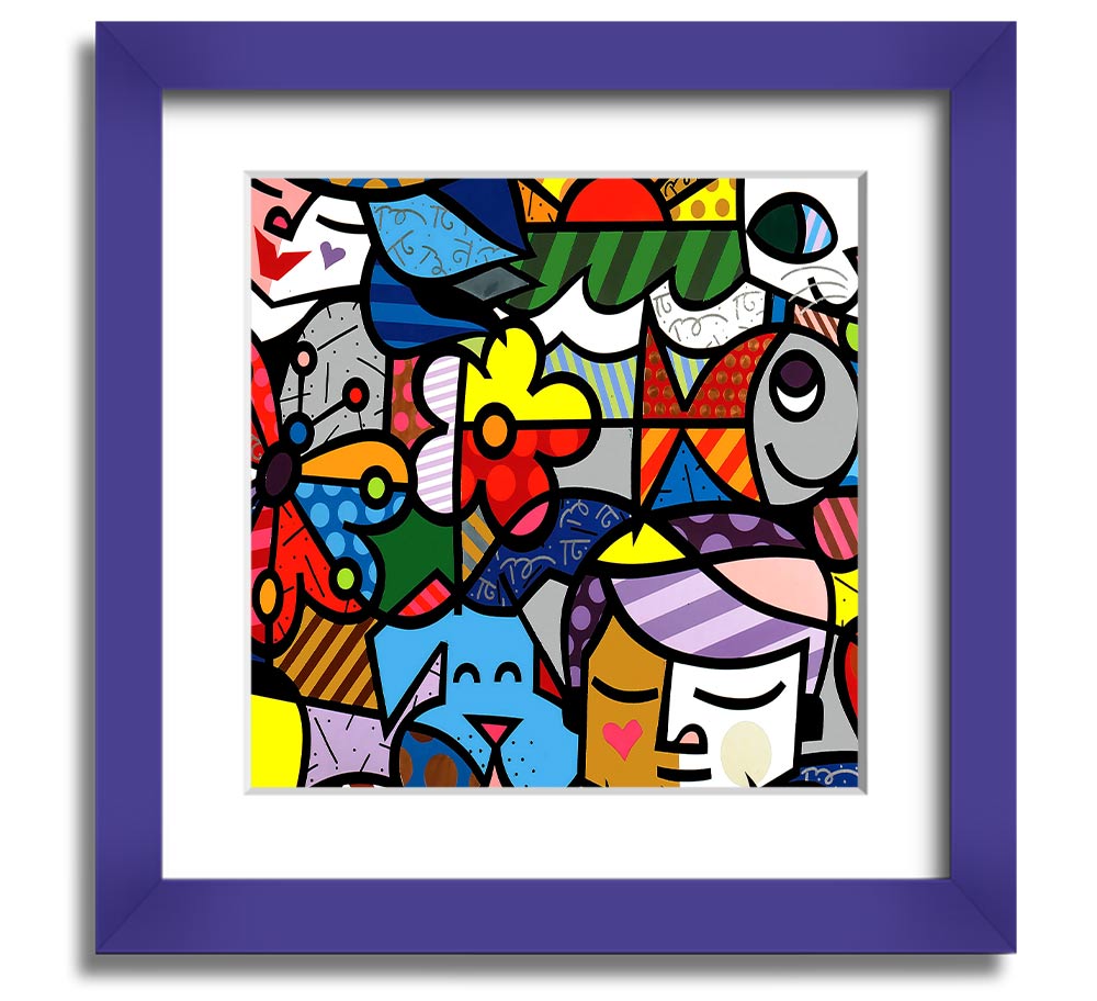 Art 15 Square Framed Print in various frame colours, showcasing a stylish design, ready to hang.