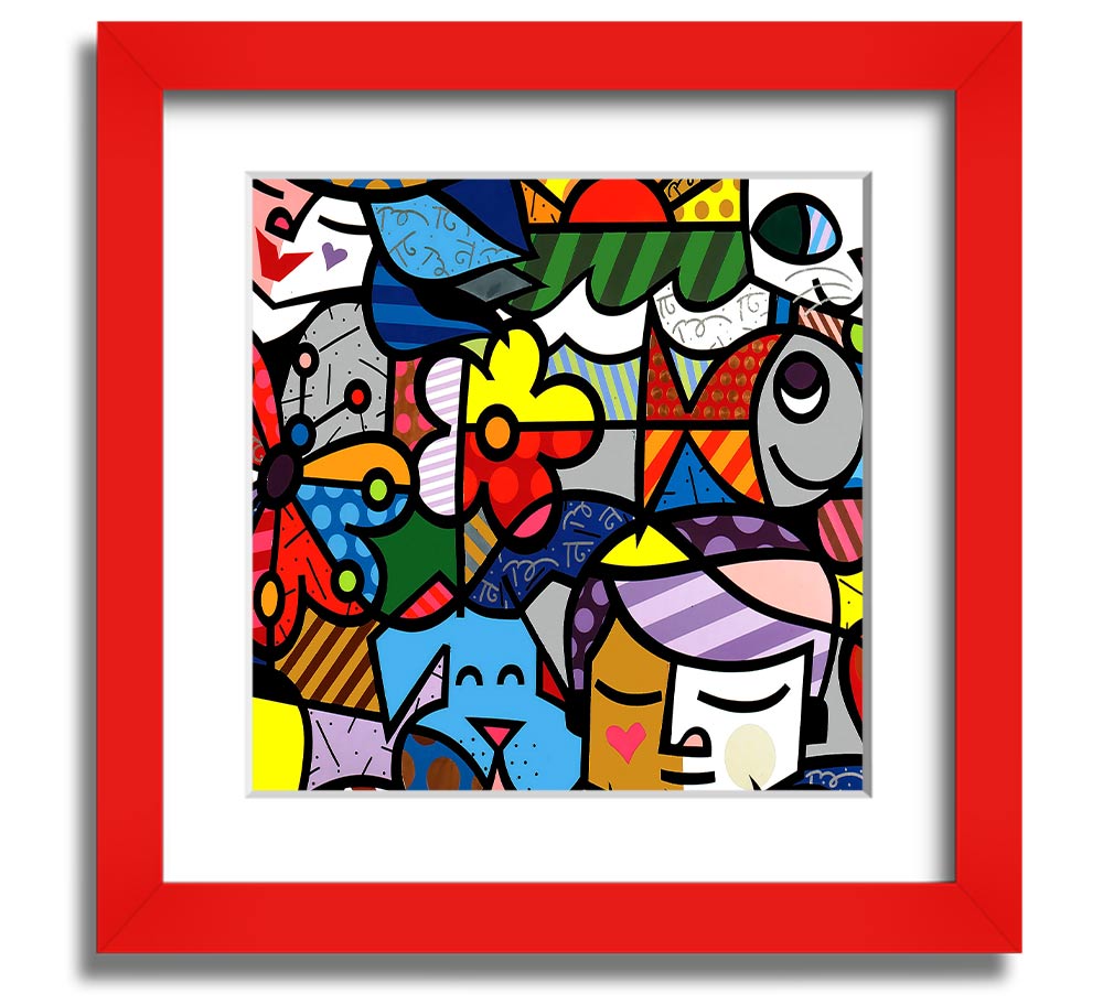 Art 15 Square Framed Print in various frame colours, showcasing a stylish design, ready to hang.