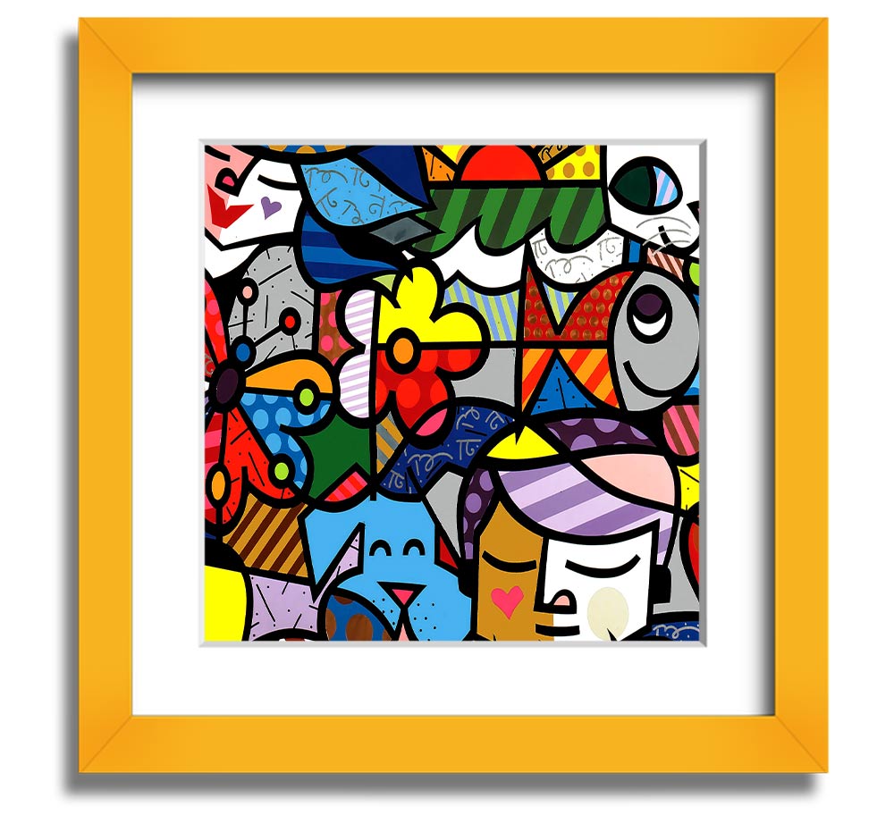 Art 15 Square Framed Print in various frame colours, showcasing a stylish design, ready to hang.