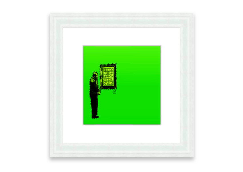 Art Auction Green framed print in various frame colors, handmade in the UK, ready to hang.