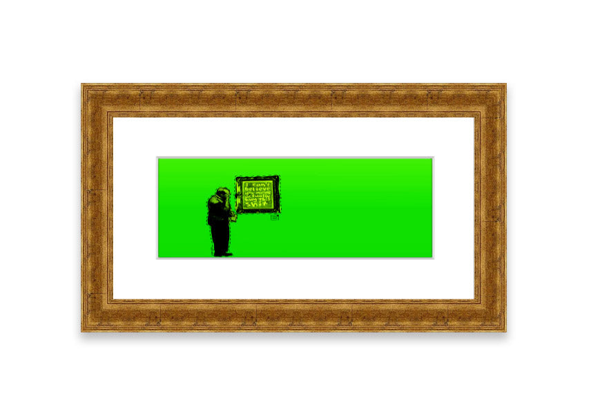 Art Auction Green framed print in various frame colors, handmade in the UK, ready to hang.