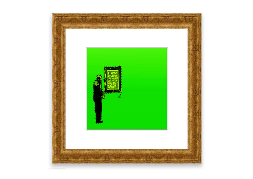 Art Auction Green framed print in various frame colors, handmade in the UK, ready to hang.