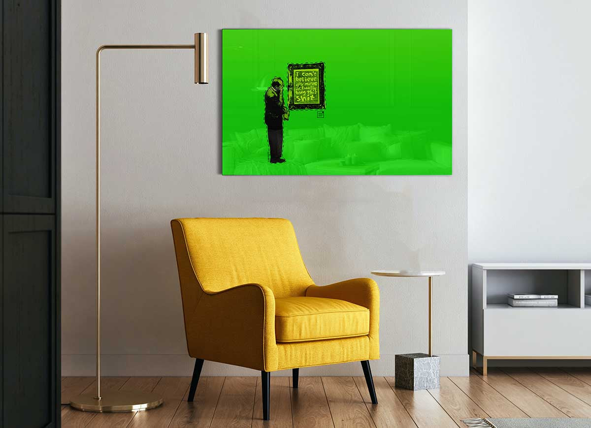 Art Auction Green glass print featuring vibrant green colors and modern design, perfect for home decor.