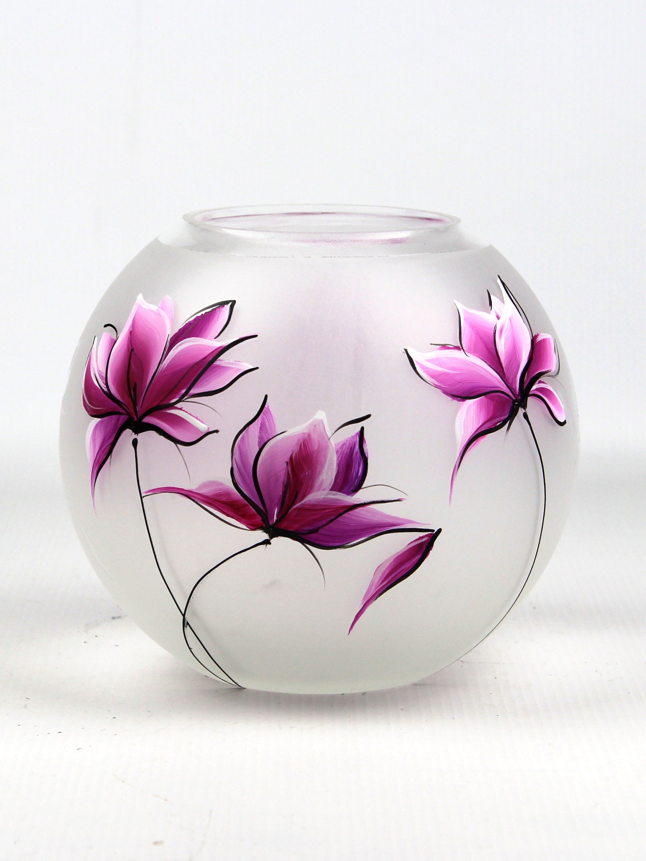 Art decorative glass vase 5578/180/sh330, hand-painted with unique designs, showcasing high-quality craftsmanship and diverse shapes.