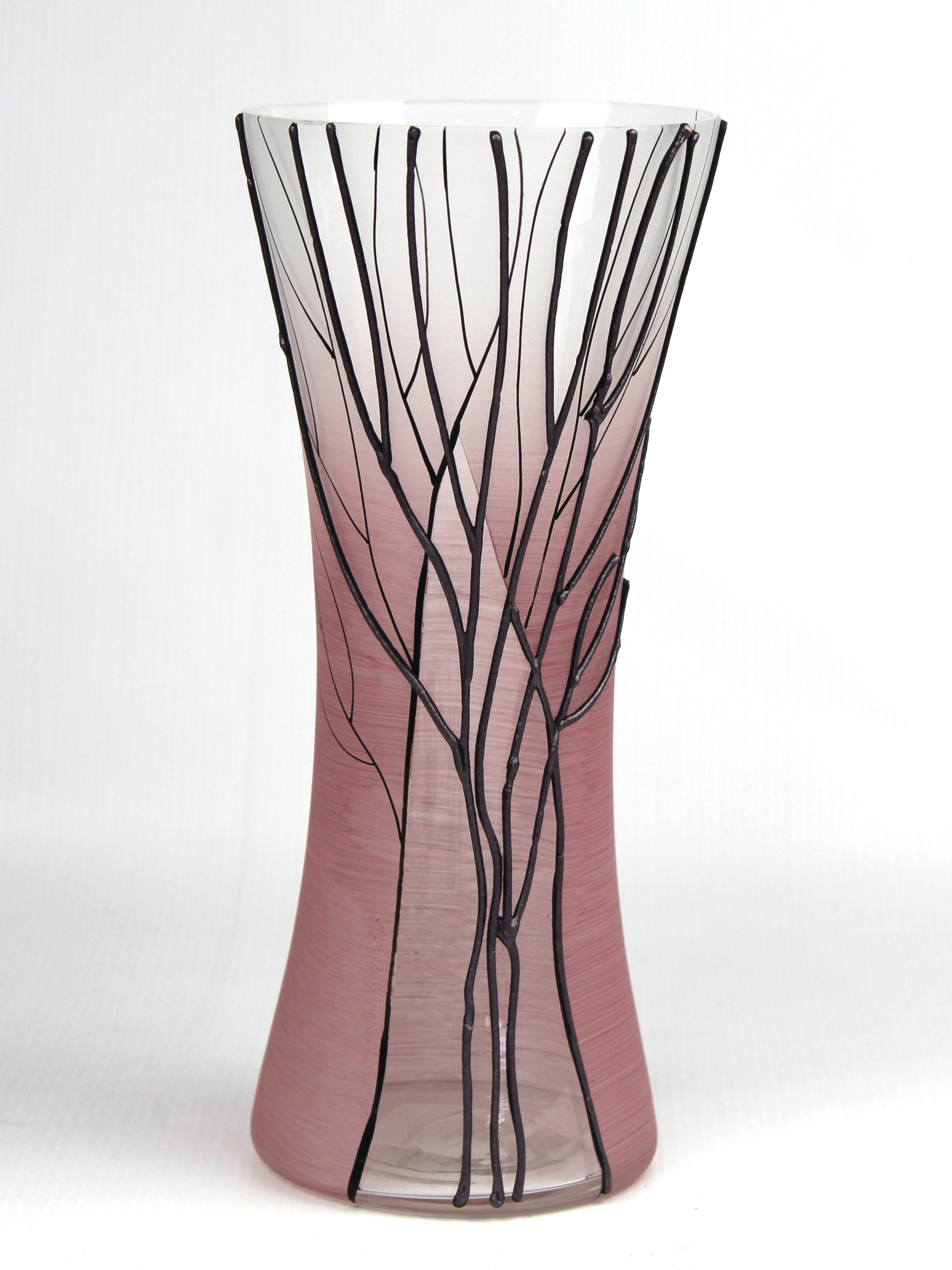 Art decorative glass vase 7756/300/sh267, hand-painted with unique designs, showcasing vibrant colors and intricate patterns.