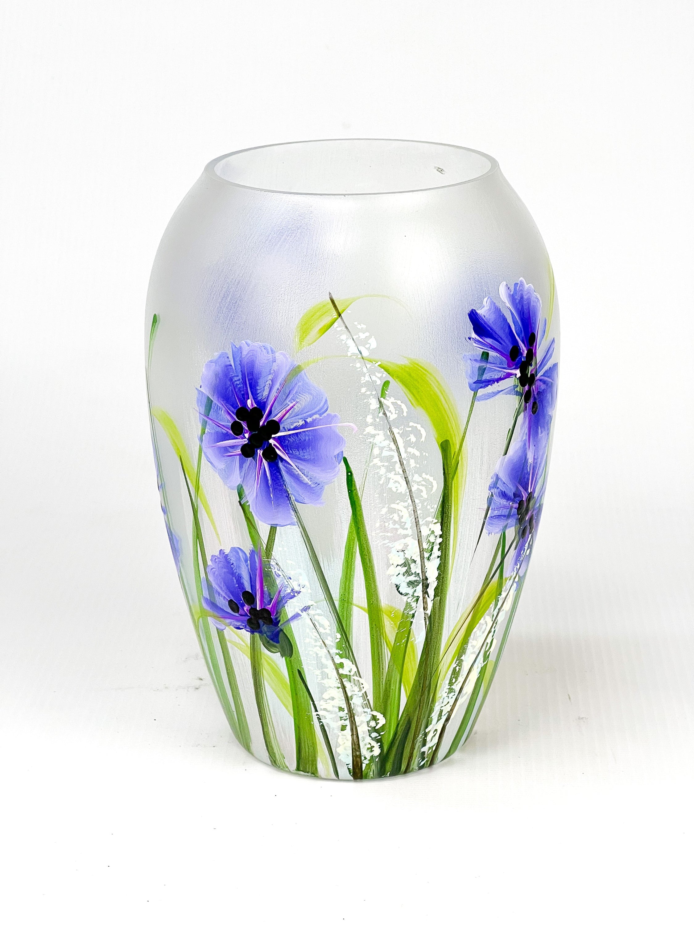 Art decorative glass vase 9381/200/sh174, hand-painted with unique designs, showcasing high-quality craftsmanship and elegant shapes.