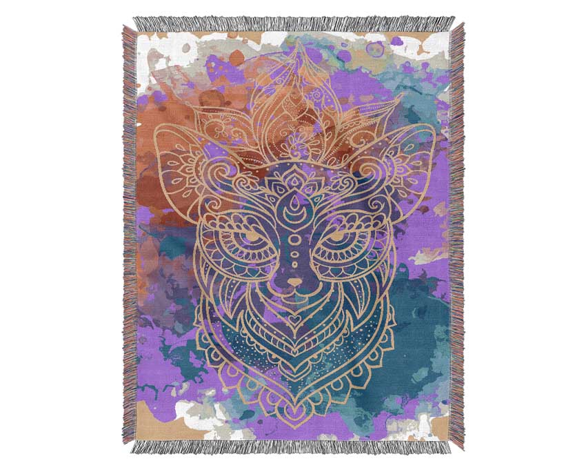 Art Of The Wolf throw blanket made from 100% cotton, featuring a luxurious thermal weave design, perfect for enhancing home decor.