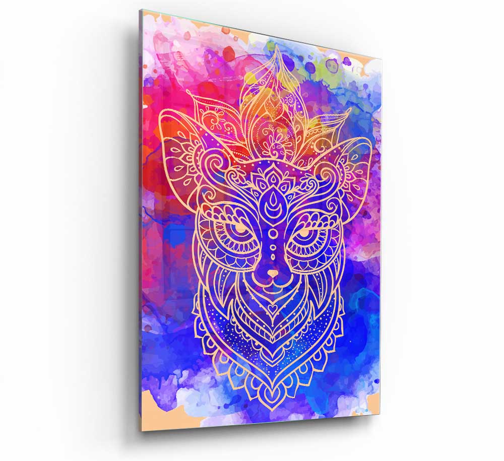 Art Of The Wolf glass print featuring a detailed wolf design on a sleek glass surface, perfect for modern home decor.