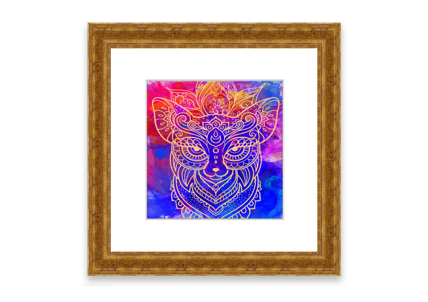 Framed print of a majestic wolf, showcasing intricate details and vibrant colors, available in various frame options.