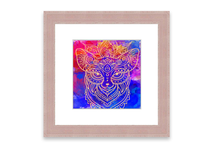 Framed print of a majestic wolf, showcasing intricate details and vibrant colors, available in various frame options.