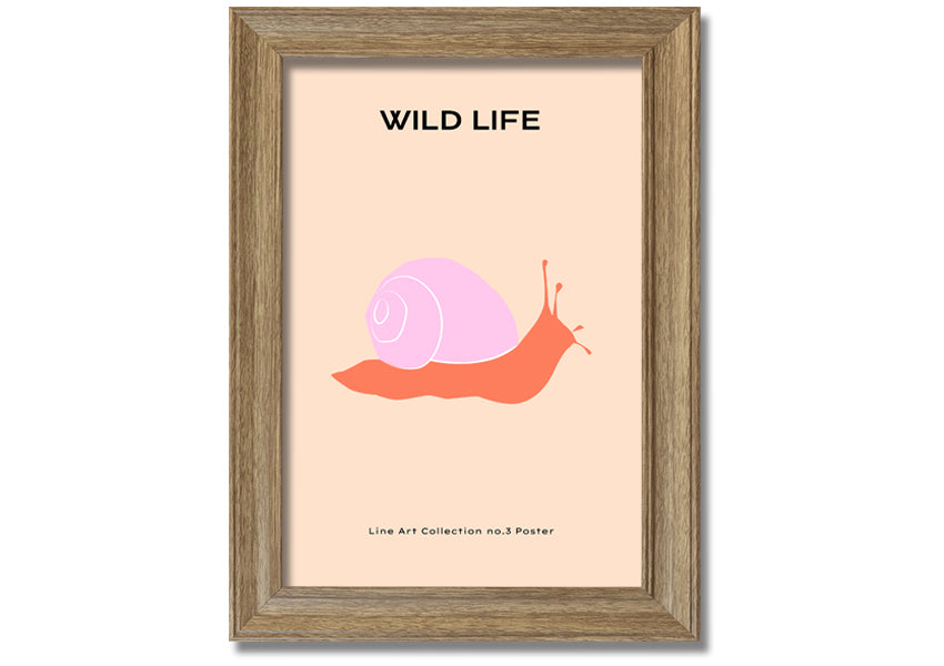 Art Snail framed print showcasing vibrant colors and intricate design, ready to hang in various frame colors.