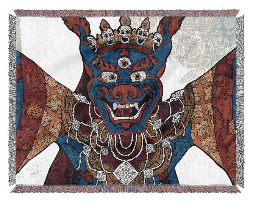 Luxurious Arttibetan Thangka throw blanket made from 100% cotton, featuring a thermal weave for breathability and comfort.