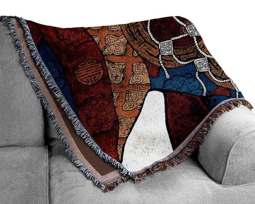 Luxurious Arttibetan Thangka throw blanket made from 100% cotton, featuring a thermal weave for breathability and comfort.