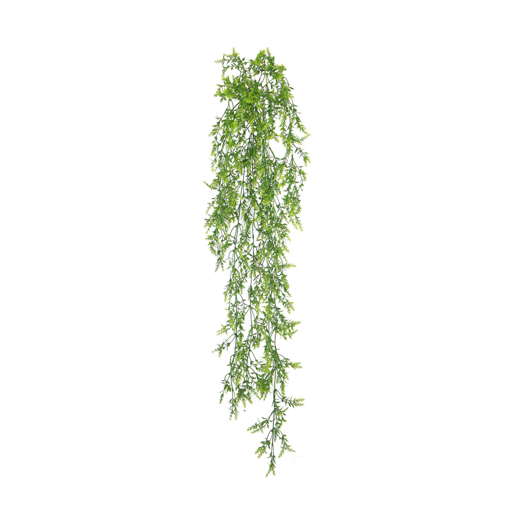 Artificial Dense Hanging Evergreen Plant in two-tone colors, featuring long trailing vines, perfect for indoor decoration.