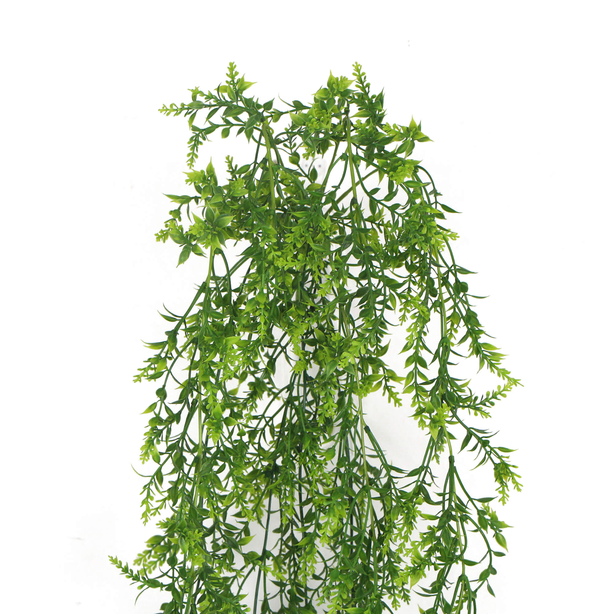 Artificial Dense Hanging Evergreen Plant in two-tone colors, featuring long trailing vines, perfect for indoor decoration.