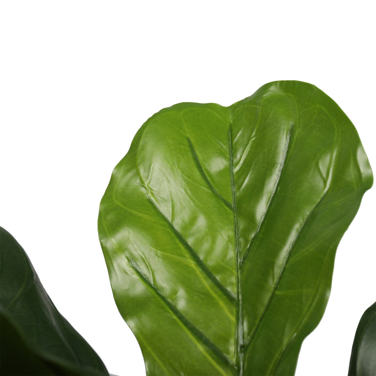 70cm artificial fiddle leaf fig tree in a black planter, showcasing lush green leaves and a realistic trunk.