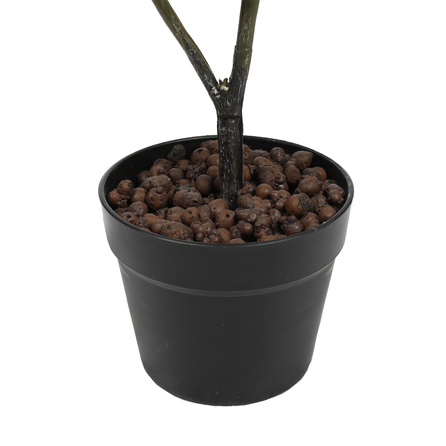 70cm artificial fiddle leaf fig tree in a black planter, showcasing lush green leaves and a realistic trunk.