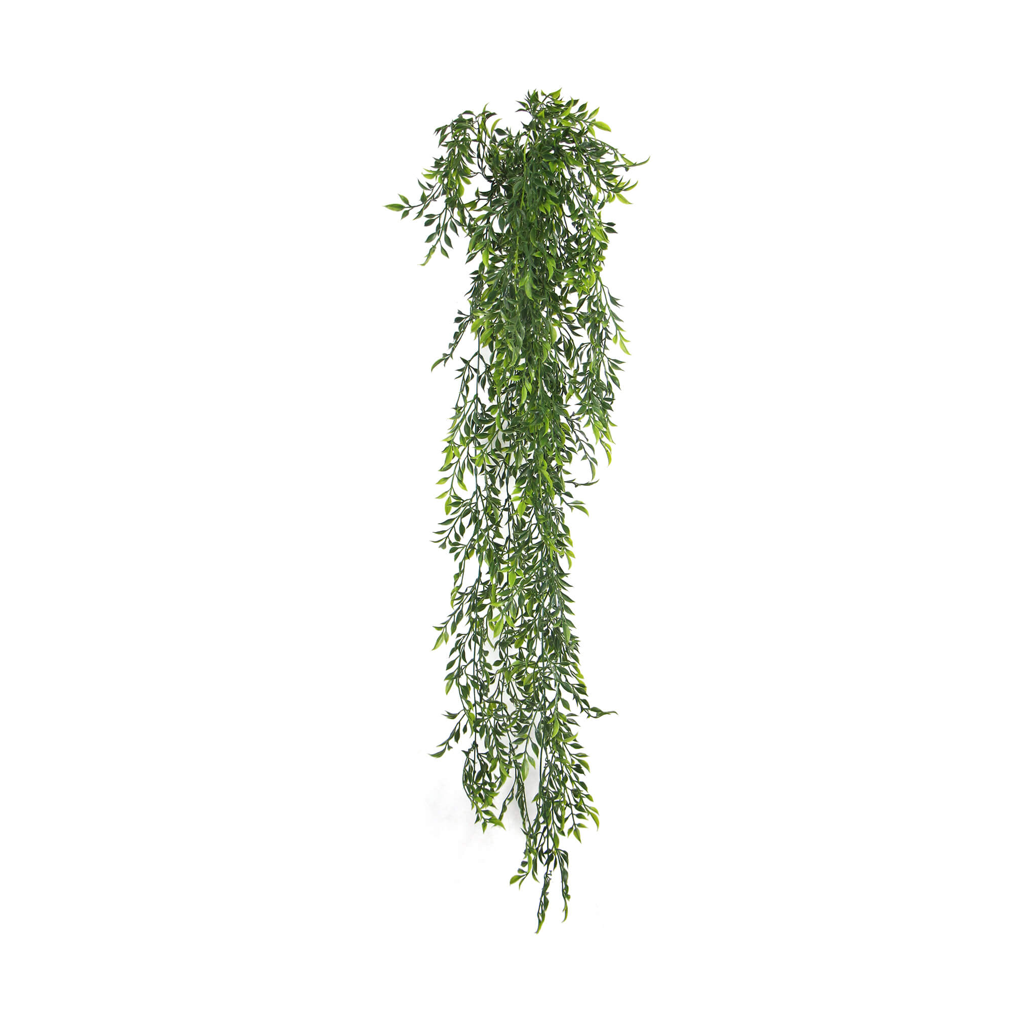 Artificial Hanging Flowering Ruscus Leaf Plant, 130cm long, showcasing vibrant green leaves and long trailing vines, perfect for indoor and outdoor decor.