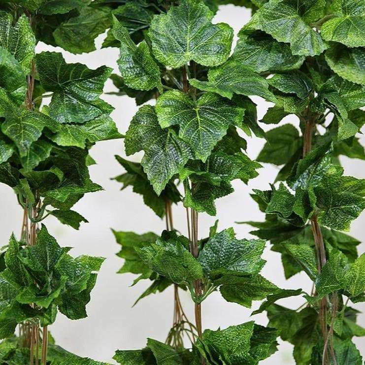 Five 260cm long artificial ivy garland vines with lush green leaves, perfect for home decor and events.