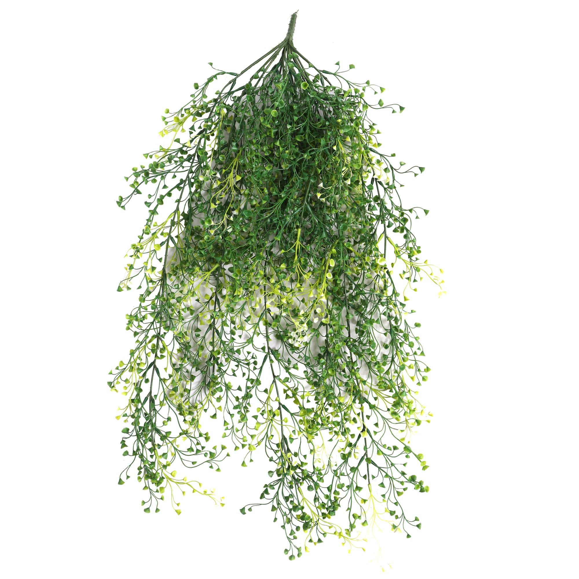 Artificial Hanging Plant featuring Mixed Green String of Pearls, showcasing realistic cascading vines in a stylish arrangement.