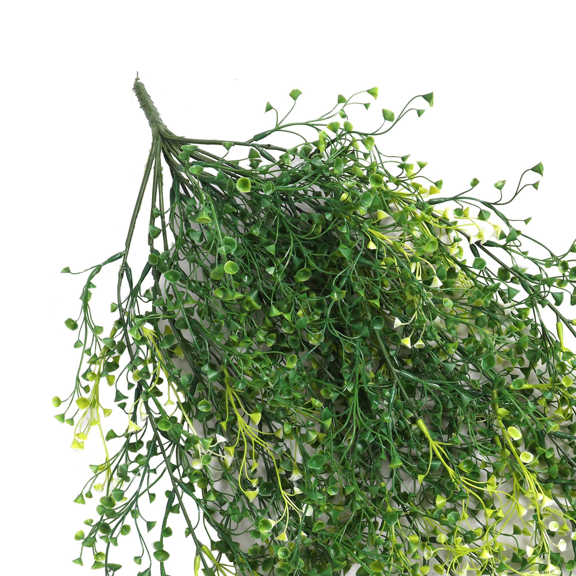 Artificial Hanging Plant featuring Mixed Green String of Pearls, showcasing realistic cascading vines in a stylish arrangement.