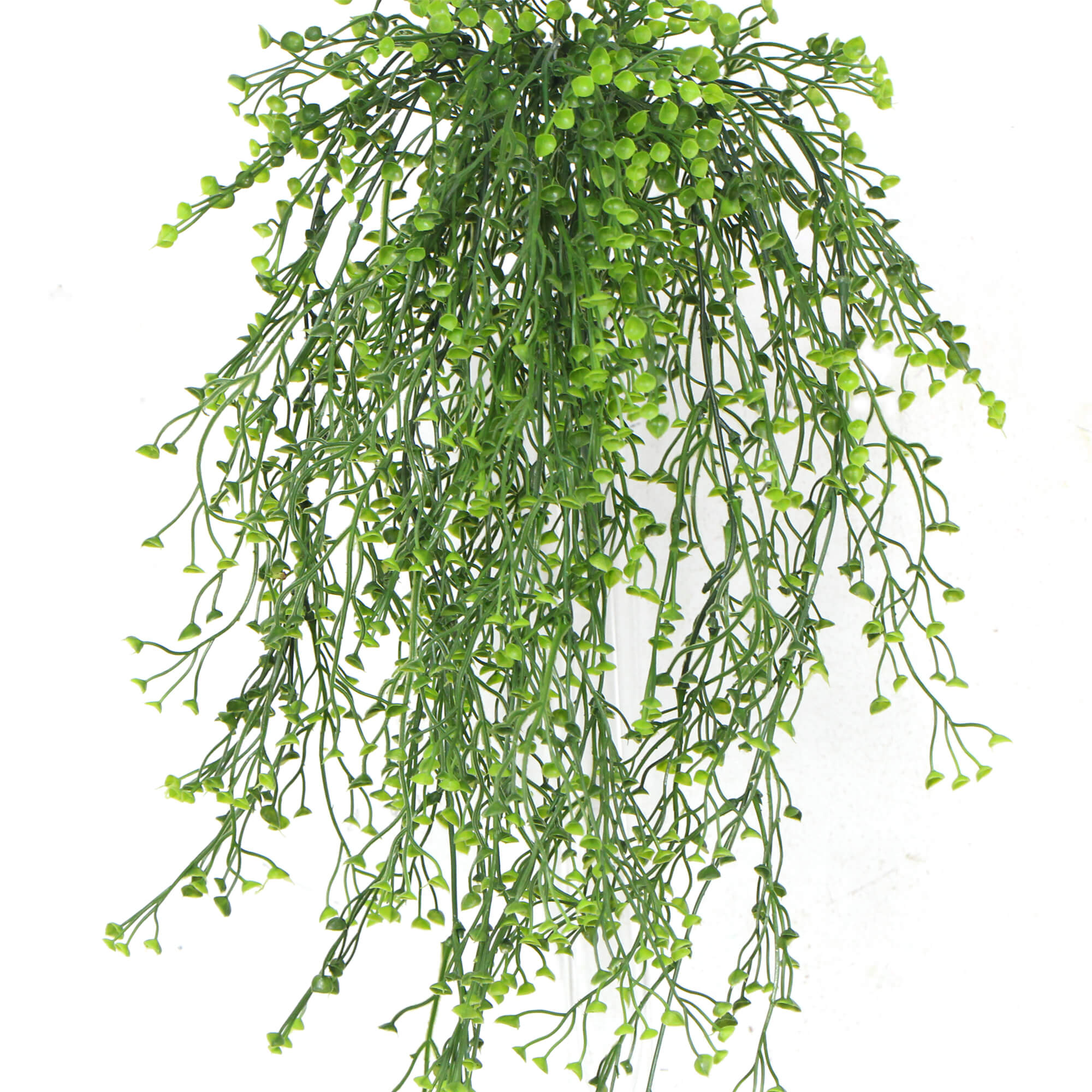 A 90cm long artificial hanging plant featuring natural green string of pearls, perfect for indoor and outdoor decoration.