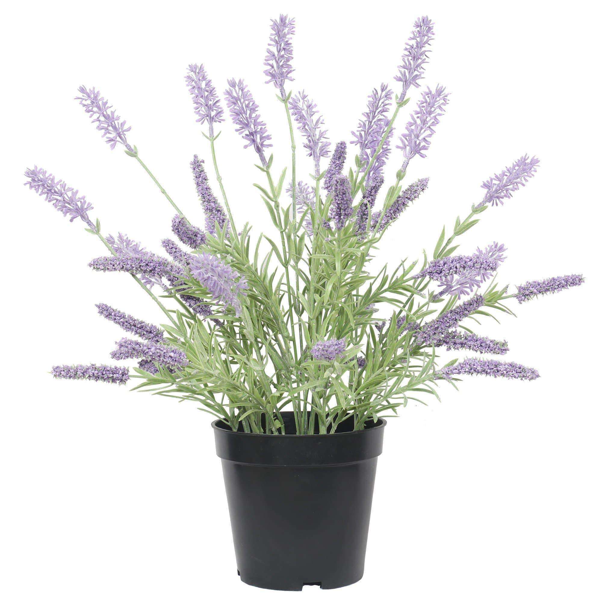 A 40cm artificial lavender plant in a decorative pot, showcasing vibrant purple flowers and lush green leaves, perfect for indoor or outdoor decor.