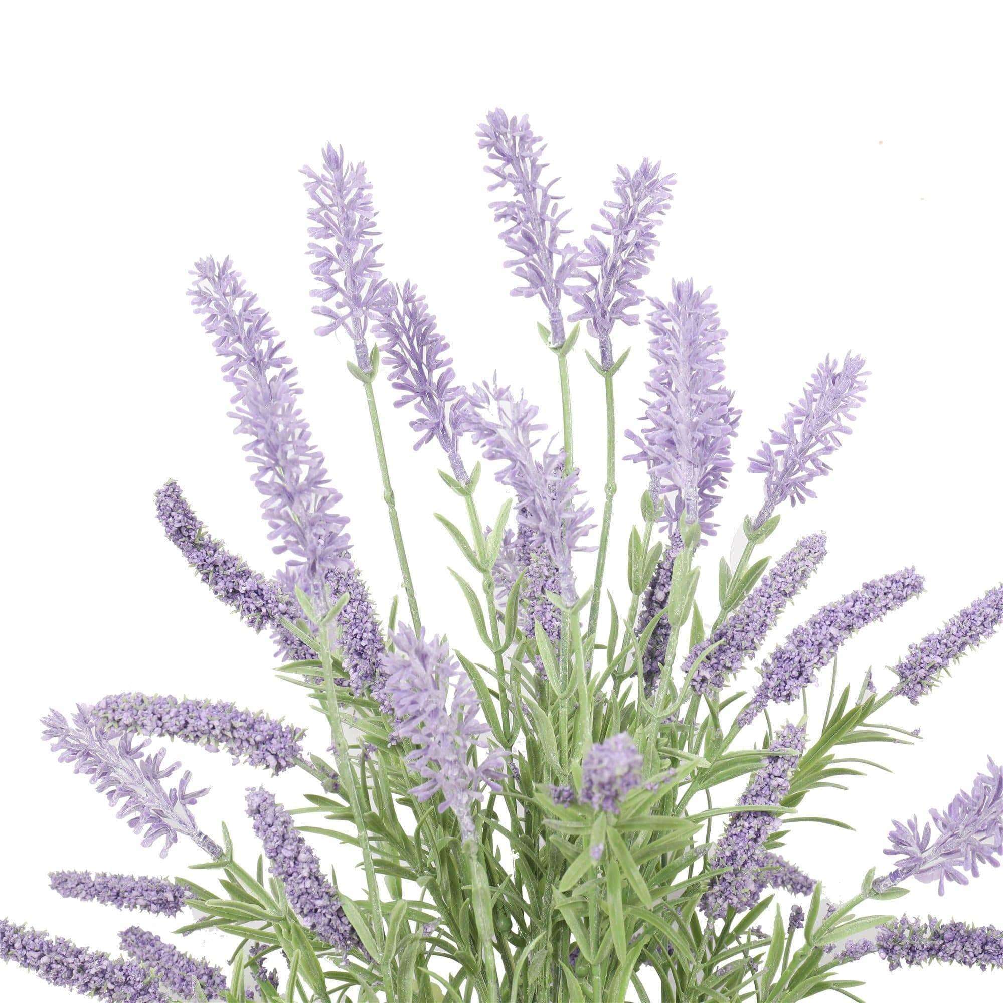 A 40cm artificial lavender plant in a decorative pot, showcasing vibrant purple flowers and lush green leaves, perfect for indoor or outdoor decor.