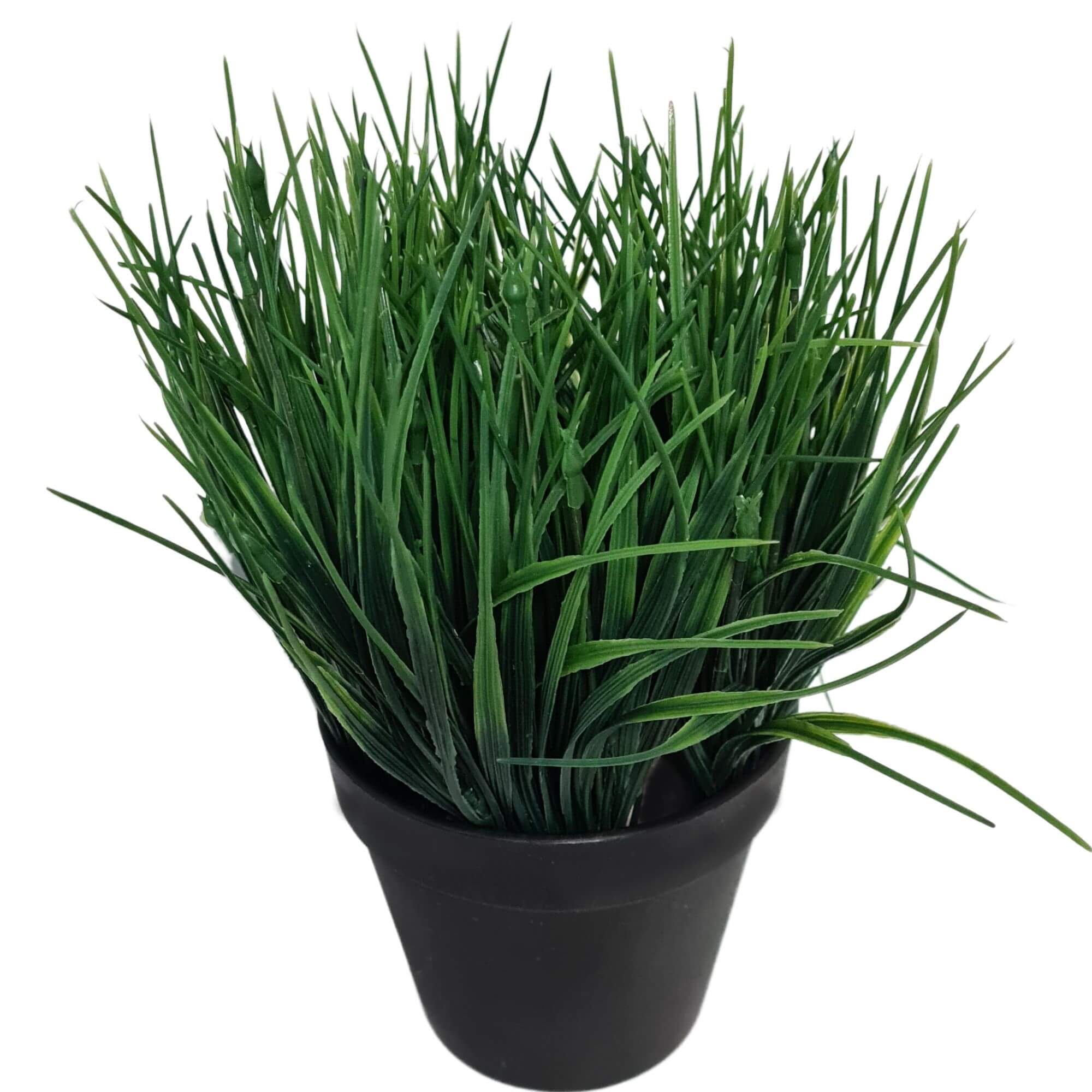 A vibrant 30cm artificial potted grass with dense green foliage, perfect for indoor and outdoor decoration.