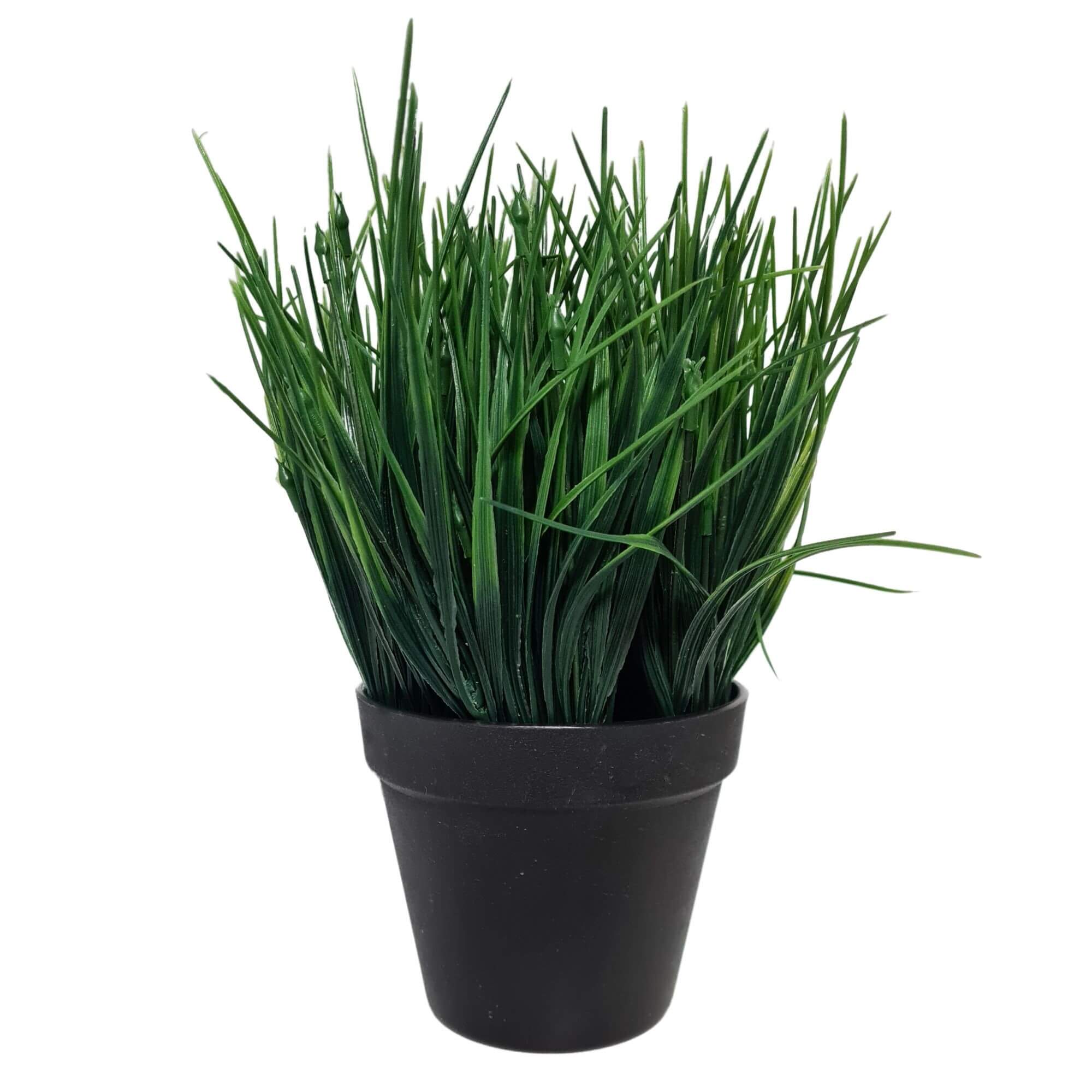 A vibrant 30cm artificial potted grass with dense green foliage, perfect for indoor and outdoor decoration.