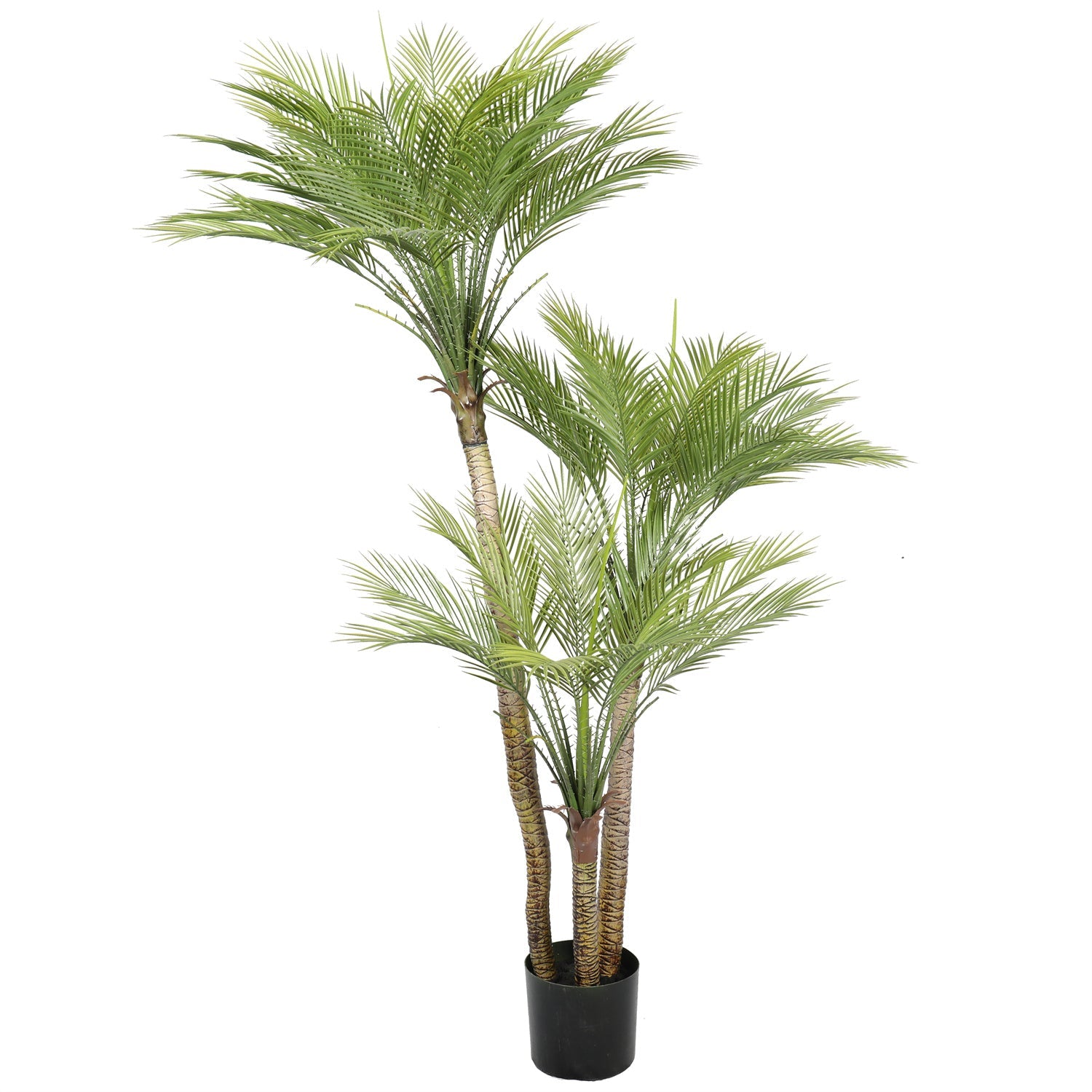 A 180cm tall UV resistant Artificial Parlour Palm Tree with multiple trunks and lush green foliage, perfect for indoor and outdoor decoration.