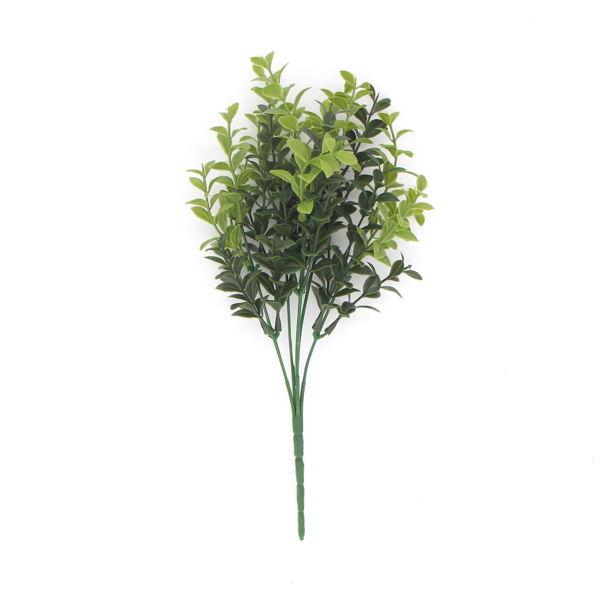 A 30cm artificial rounded boxwood stem with lush green leaves, perfect for home decor.