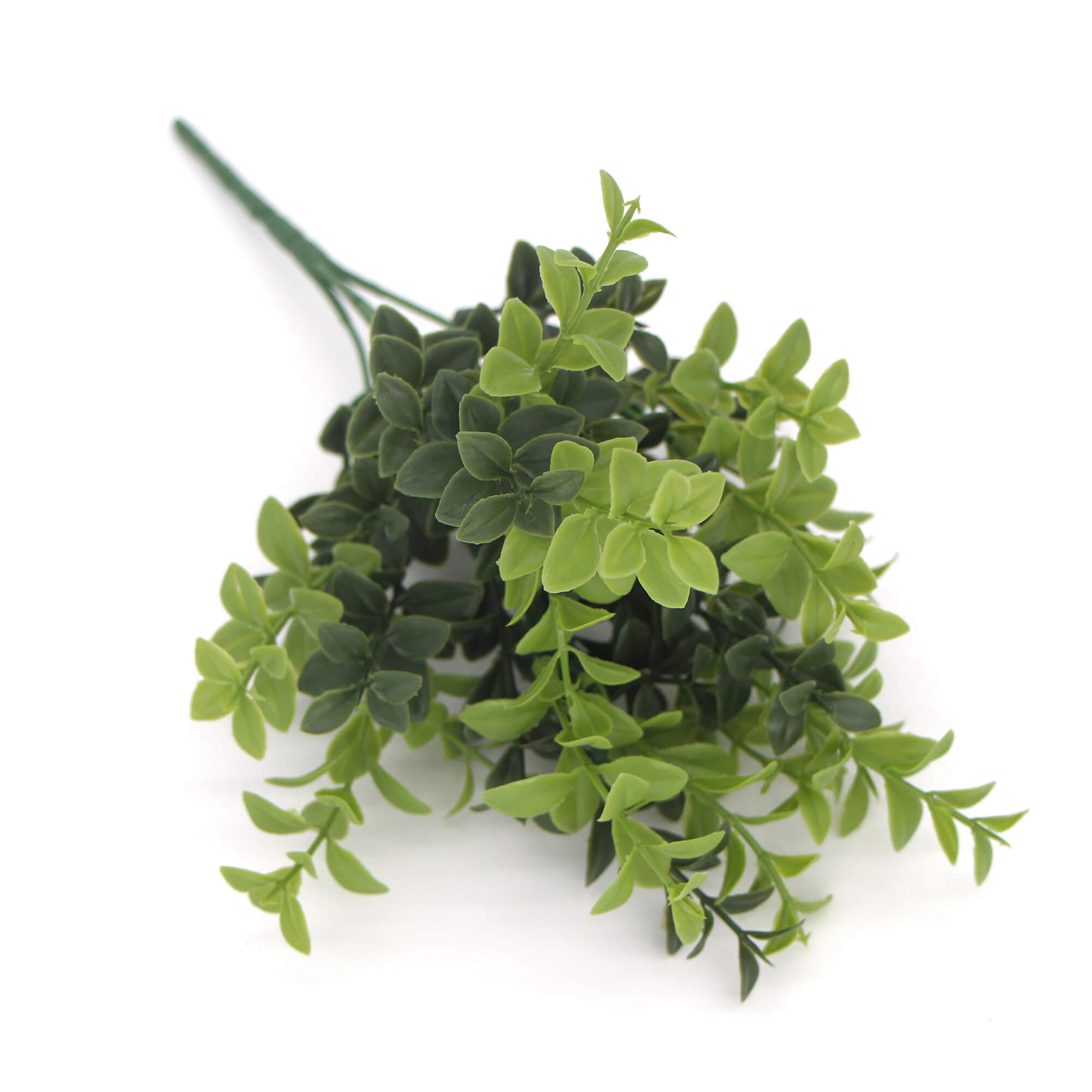 A 30cm artificial rounded boxwood stem with lush green leaves, perfect for home decor.