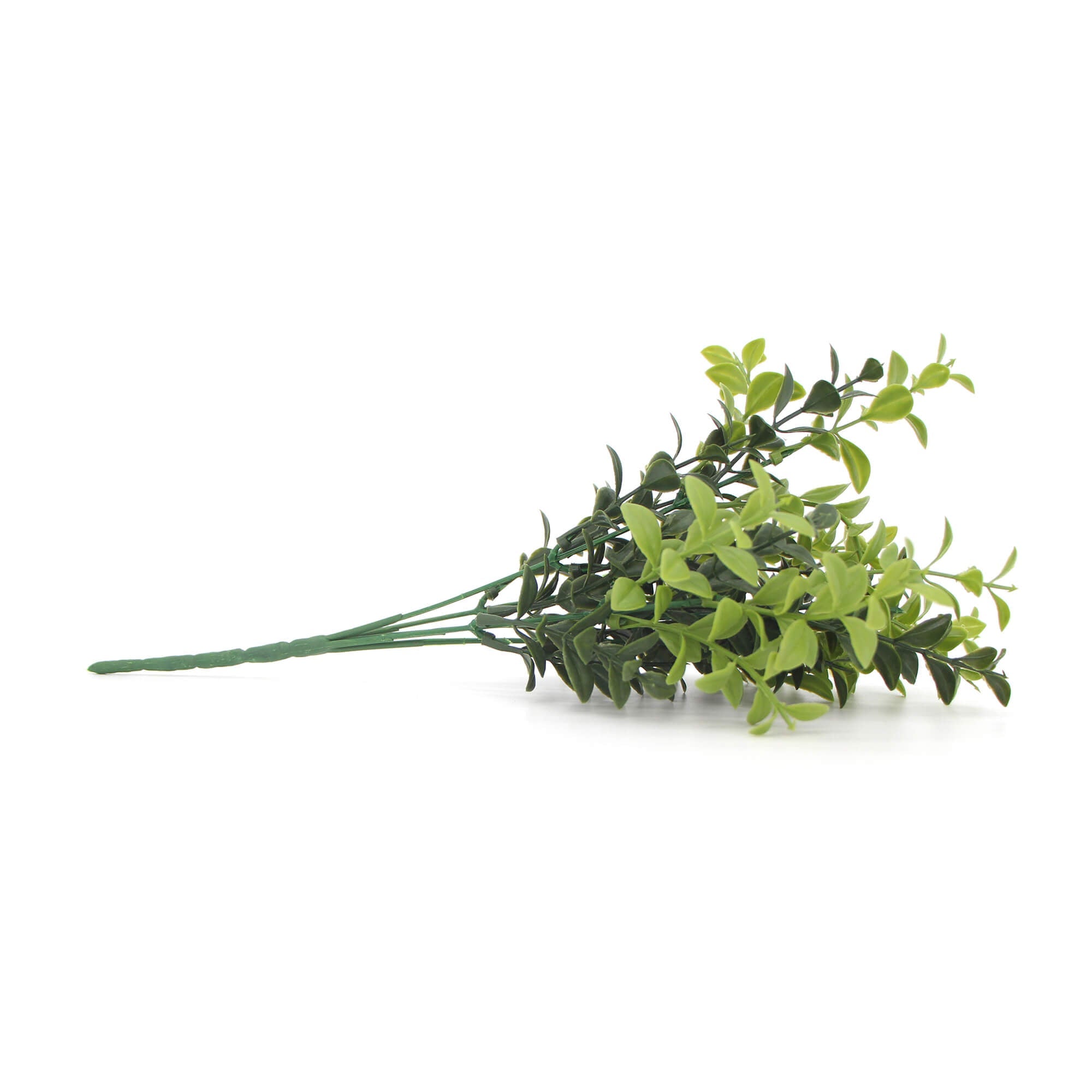 A 30cm artificial rounded boxwood stem with lush green leaves, perfect for home decor.