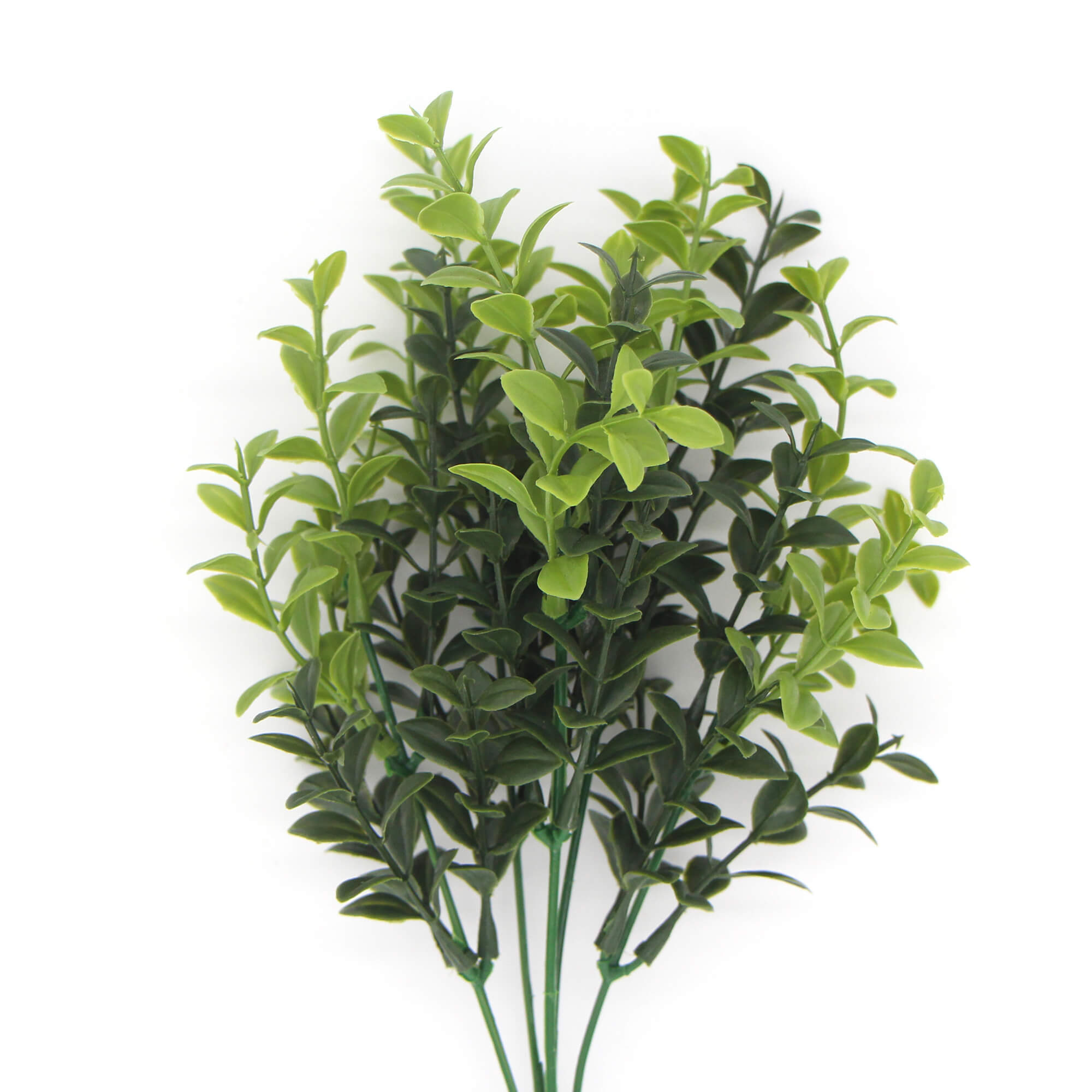 A 30cm artificial rounded boxwood stem with lush green leaves, perfect for home decor.