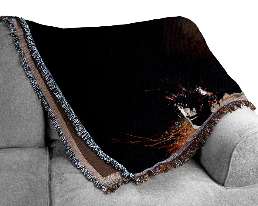 Artistic Human throw blanket made from 100% cotton, featuring a luxurious thermal weave design in a stylish setting.