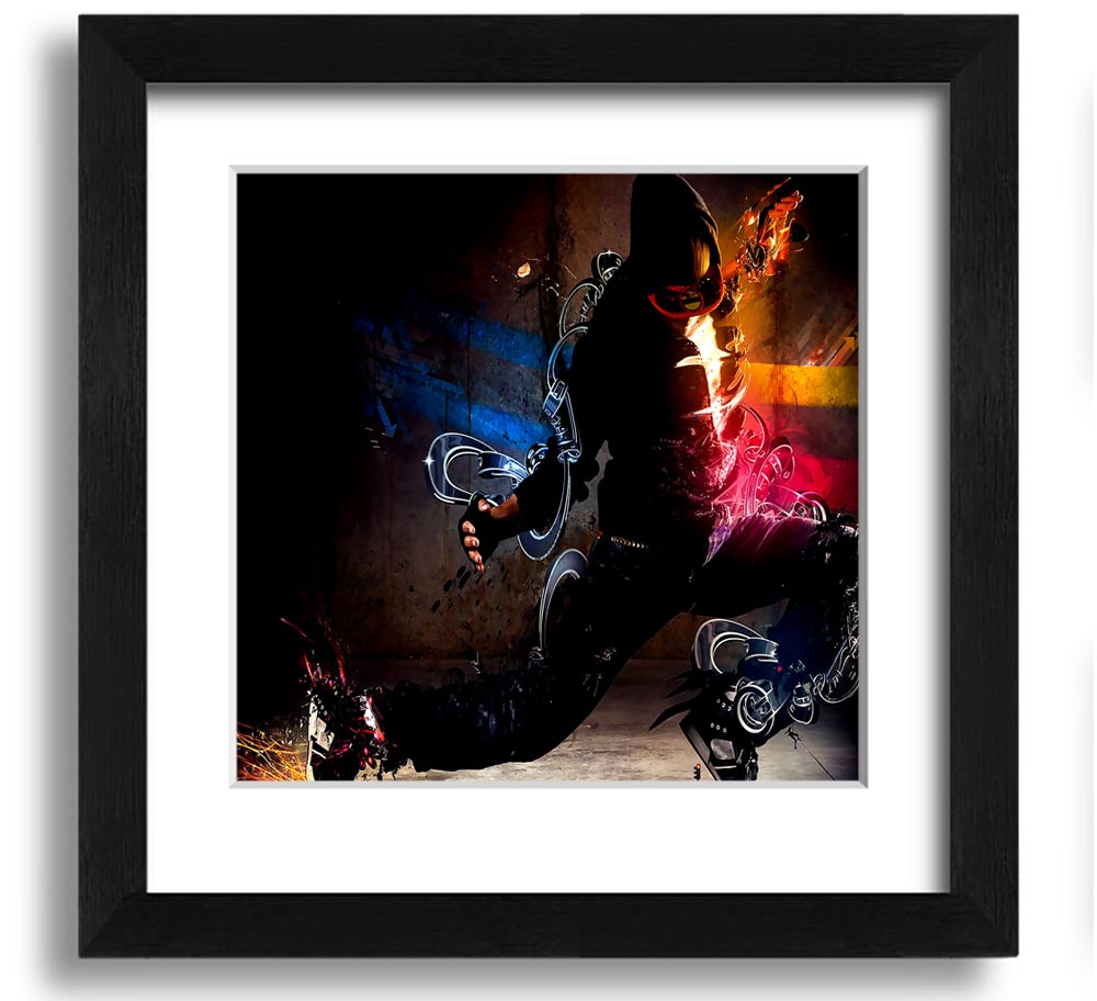 Artistic Human Square Framed Print in various frame colours, showcasing unique artistic design, ready to hang.