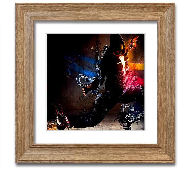 Artistic Human Square Framed Print in various frame colours, showcasing unique artistic design, ready to hang.