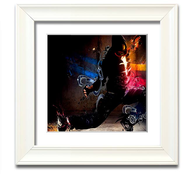 Artistic Human Square Framed Print in various frame colours, showcasing unique artistic design, ready to hang.